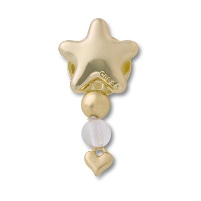 Jibbitz™ Estrela Dourada Com Coração Pendurado Único