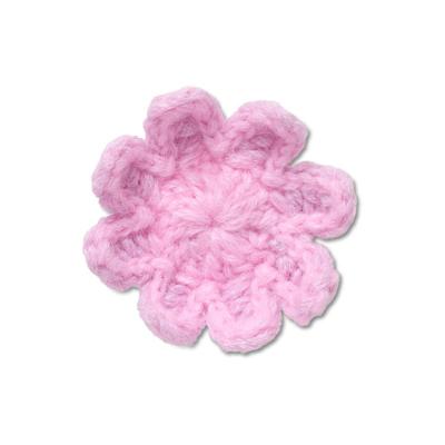 Jibbitz™ Flor Rosa Claro de Crochê Única