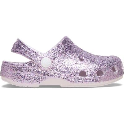 Sandália Crocs Classic Chunky Glitter Clog T Grape Ice
