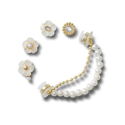 Jibbitz™ Floral E Pérolas Pack Com 5 Peças Único