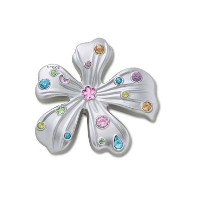 Jibbitz™ Flor Prateada Com Gemas Único