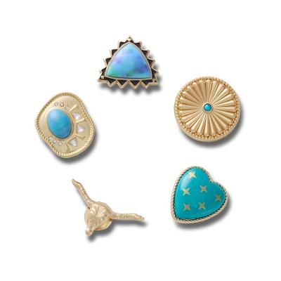 Jibbitz™ Oeste Turquesa Dourada Pack Com 5 Peças Único