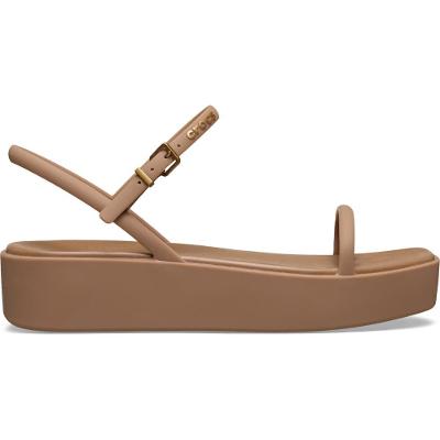 Sandália Crocs Miami Platform Y Strap Sandal Milk Chocolate