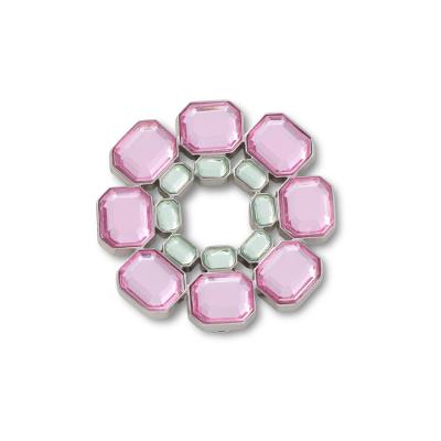 Jibbitz™ Círculo Com Gemas Rosas e Verdes Único