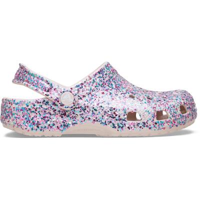 Sandália Crocs Classic Dazzle Glitter Clog K Cocoa Cream
