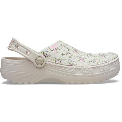 Sandália Crocs Classic Crafted Disty Floral Clog Cocoa Cream