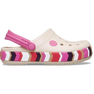 Sandália Crocs Crocband Chevron Band Clog T Frappé/Quiet Rose