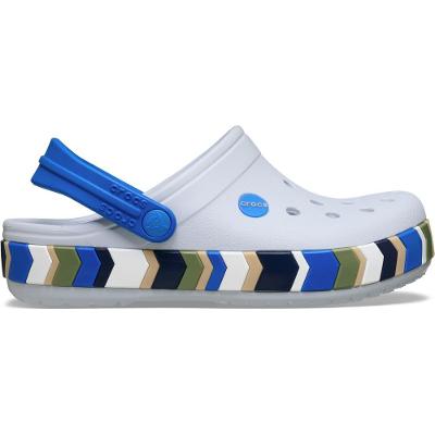 Sandália Crocs Crocband Chevron Band Clog K Steel/Blue Haze