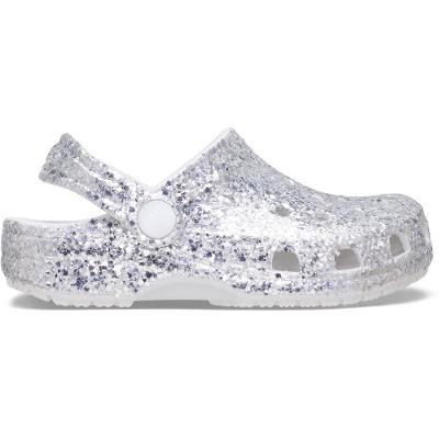 Sandália Crocs Classic Dazzle Glitter Clog T Silver