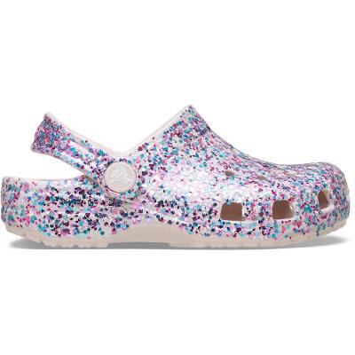 Sandália Crocs Classic Dazzle Glitter Clog T Cocoa Cream