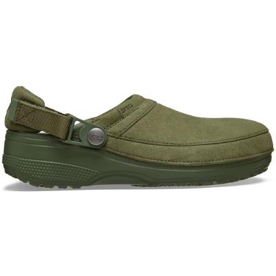 Sandália Crocs Classic Crafted Vegan Suede Clog ARMY GREEN