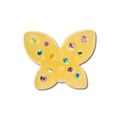 Jibbitz™ Borboleta Amarela Delicada Com Gemas Único