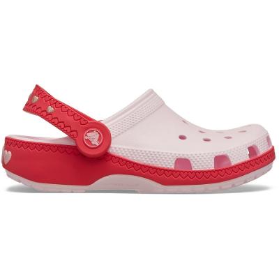 Sandália Crocs Classic Heart Lights Backstrap Clog K Pink Milk/Digital Raspberry
