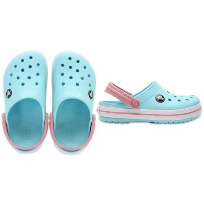 Sandália crocs crocband clog kidst ice blue/white