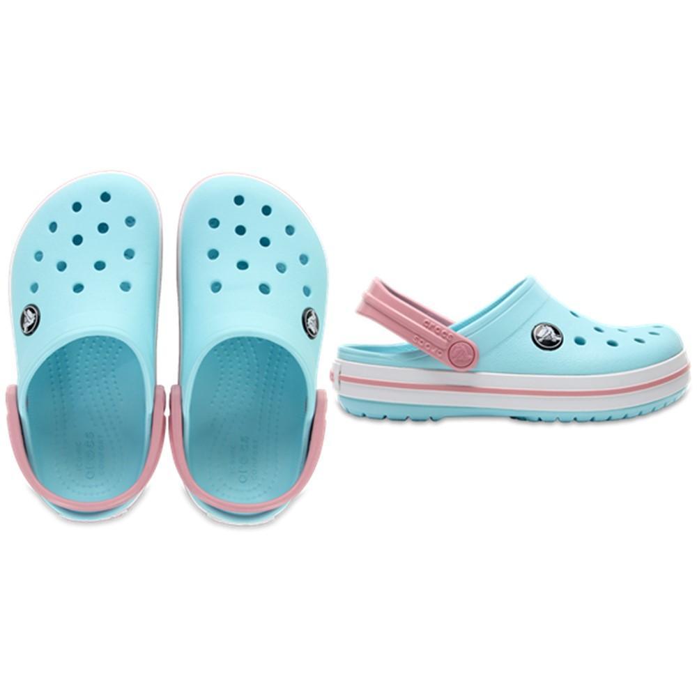 Sandália crocs crocband clog juvenil ice blue/white - 1
