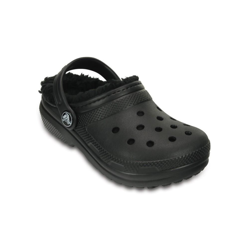 Sandália crocs classic lined k black/black - 2