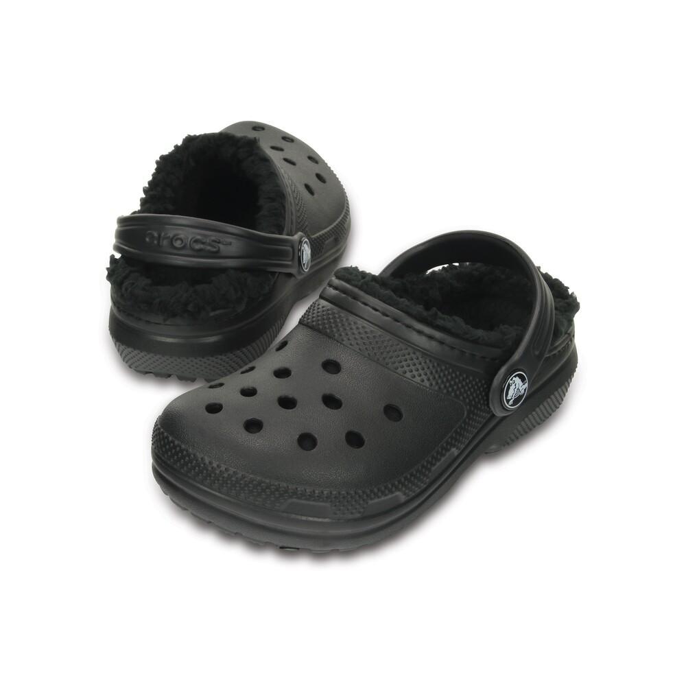Sandália crocs classic lined k black/black - 3