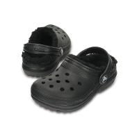 Sandália crocs classic lined k black/black - 5