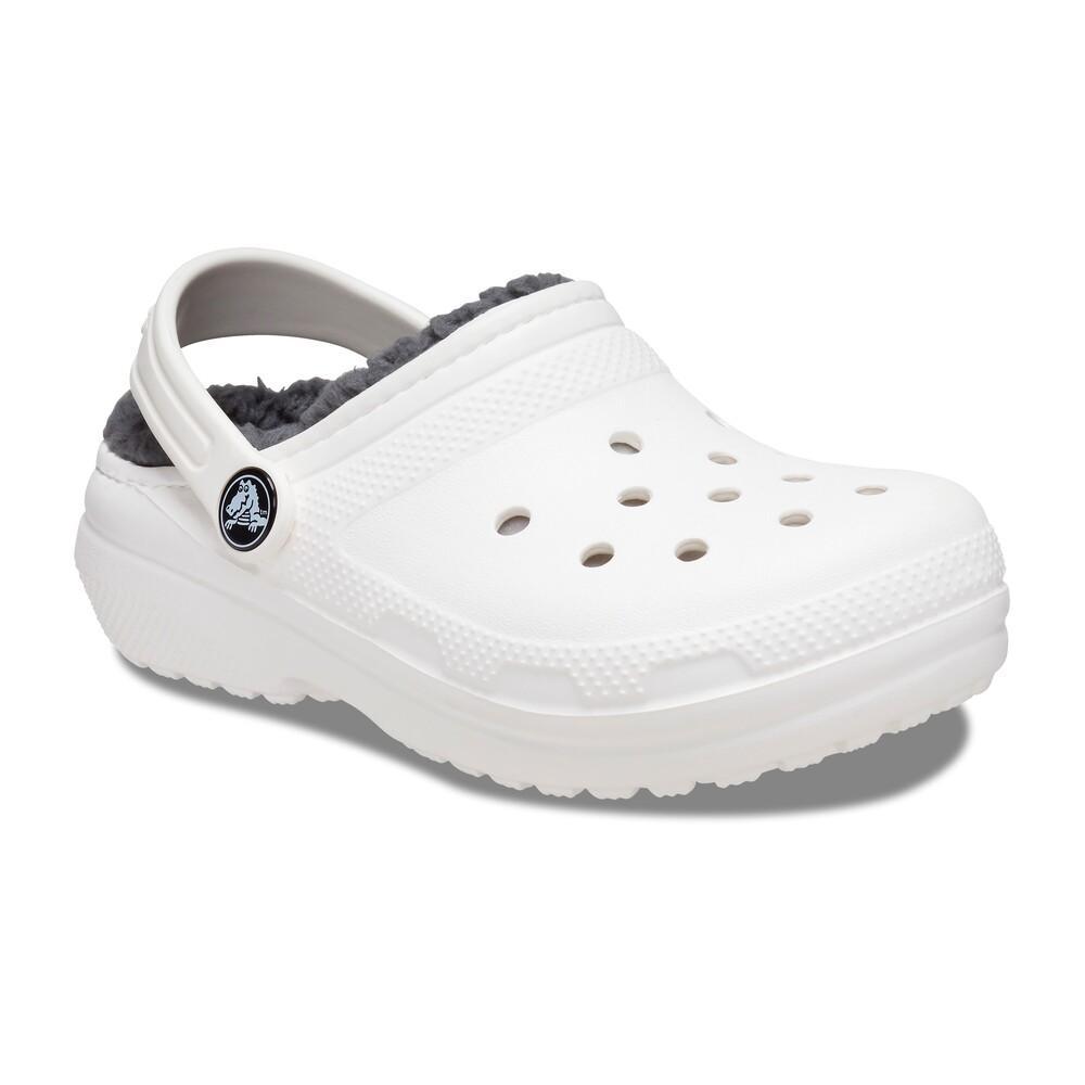 Sandália crocs classic lined k white/grey - 2