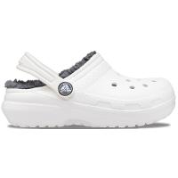 Sandália crocs classic lined k white/grey - 1