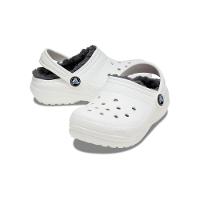 Sandália crocs classic lined k white/grey
