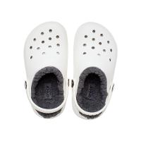 Sandália crocs classic lined k white/grey - 5