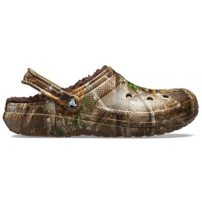 Sandália crocs classic lined realtree chocolate/chocolate