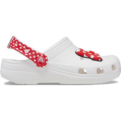 Sandália crocs disney minnie mouse classic clog k white/red
