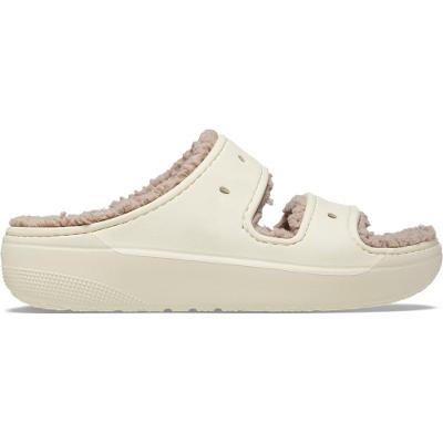 Sandália crocs classic cozzzy sandal bone/mushroom