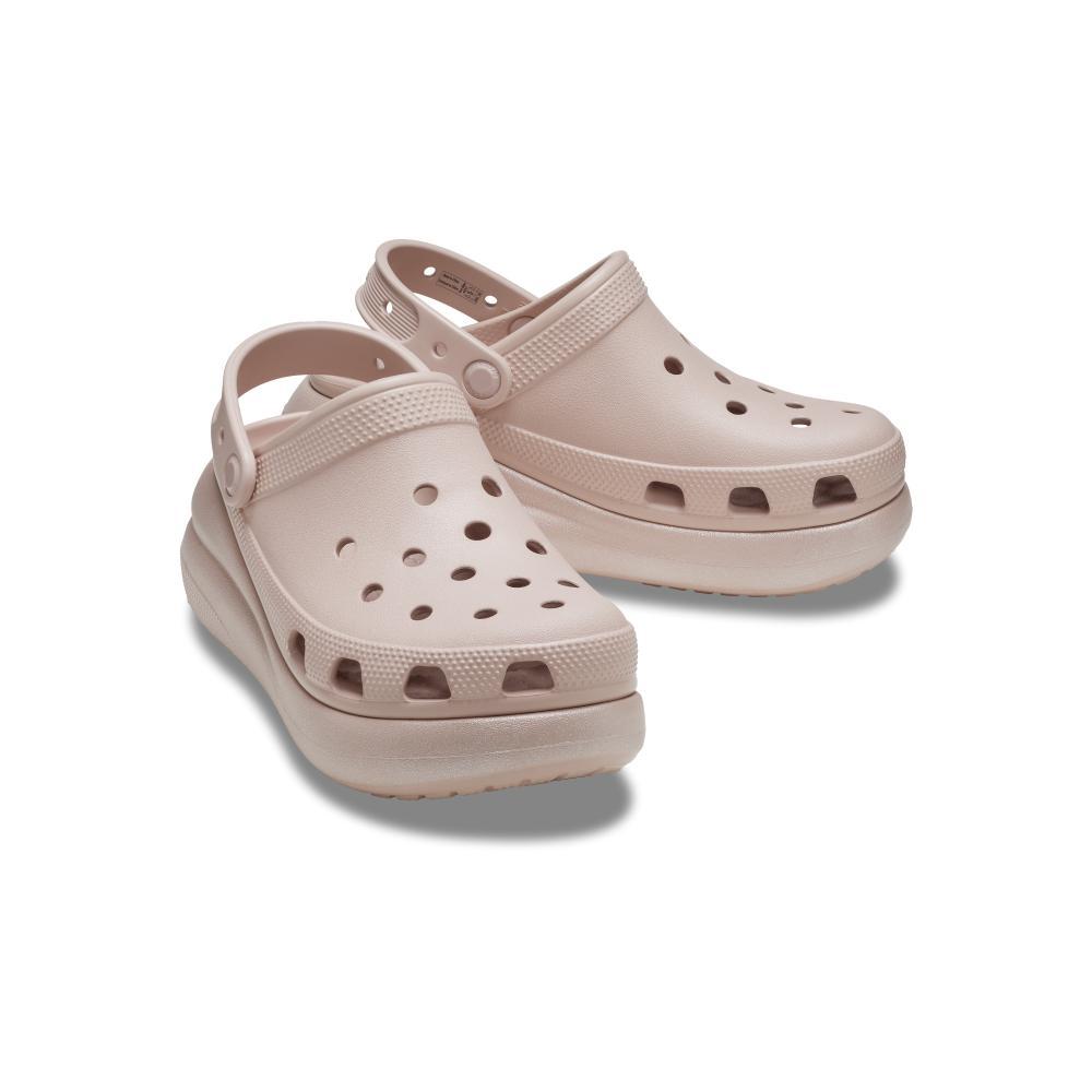 Sandália crocs classic crush platform shimmer clog  pink clay - 4