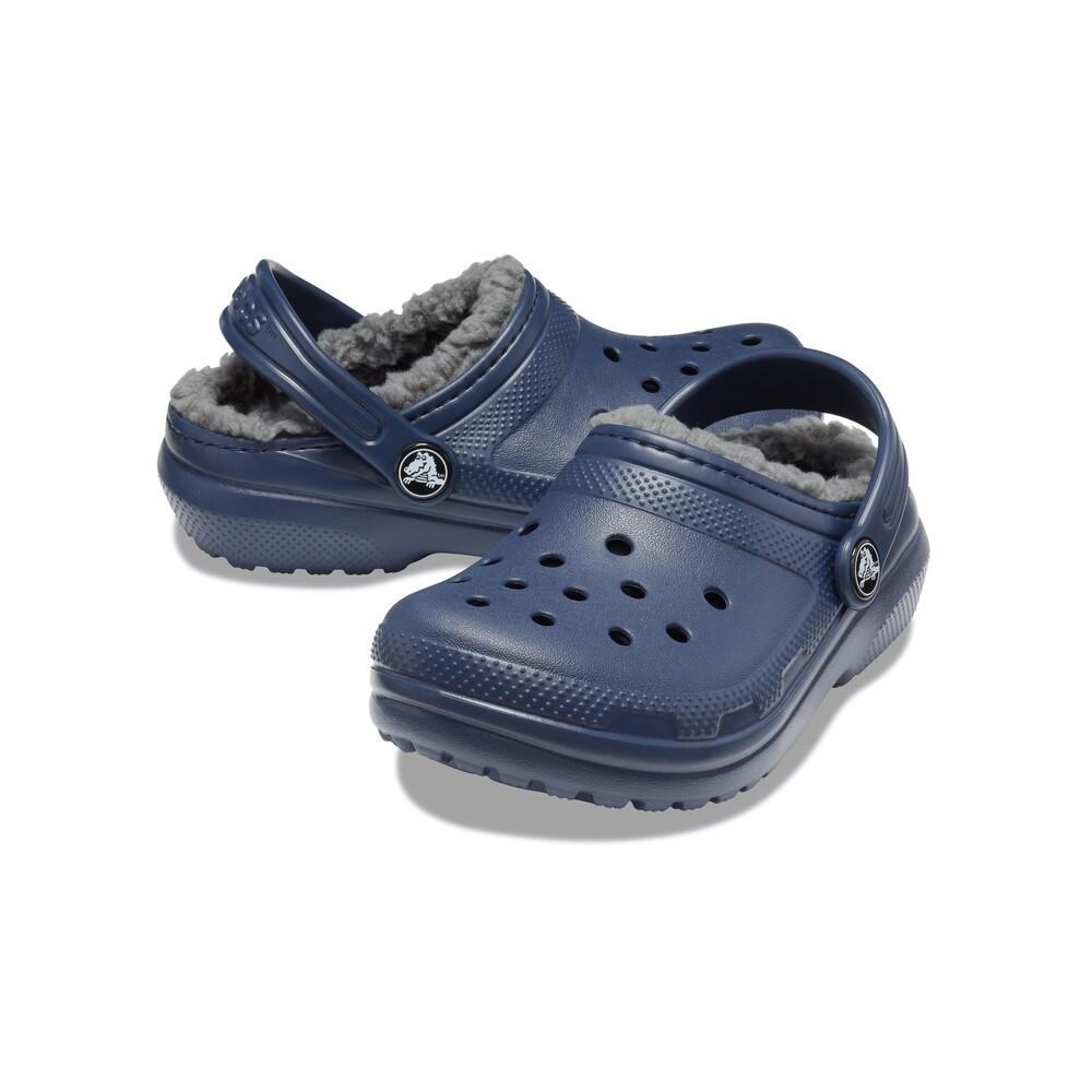 Sandália crocs classic lined k navy/charcoal - 4