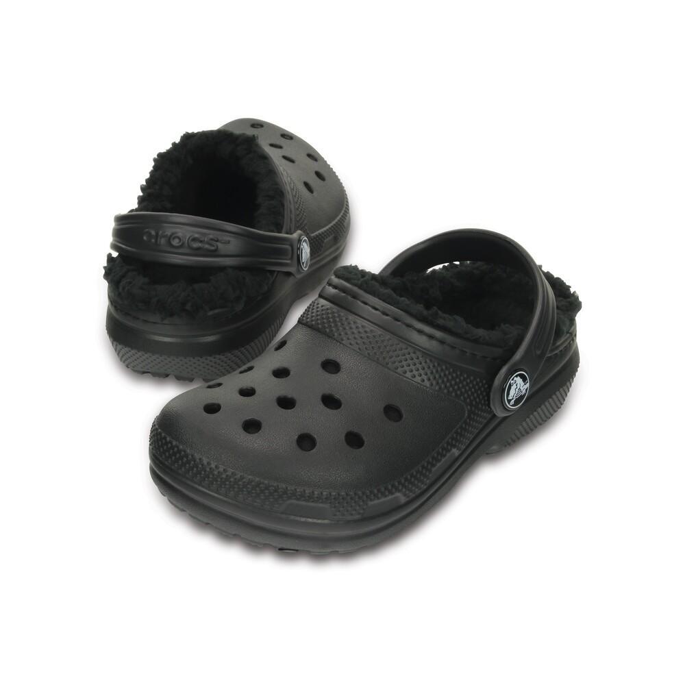 Sandália crocs classic lined clog infantil black/black - 3