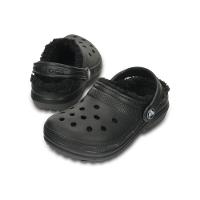 Sandália crocs classic lined clog infantil black/black - 3
