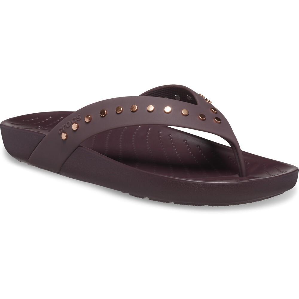 Chinelo crocs splash studded flip dark cherry - 2