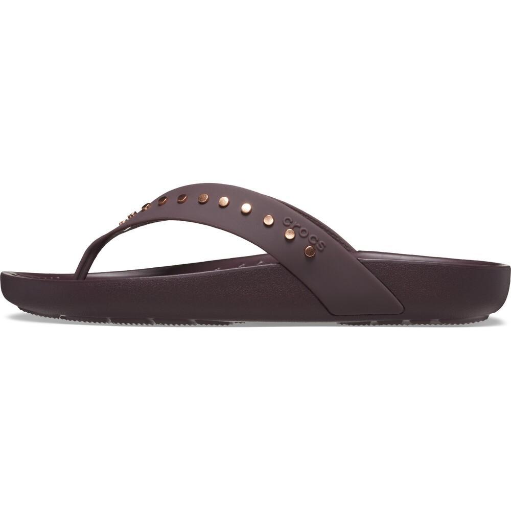 Chinelo crocs splash studded flip dark cherry - 3