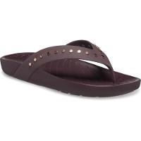 Chinelo crocs splash studded flip dark cherry