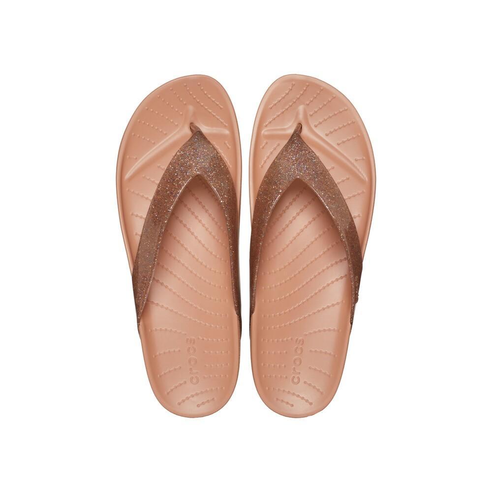 Chinelo crocs splash glitter flip cork - 7