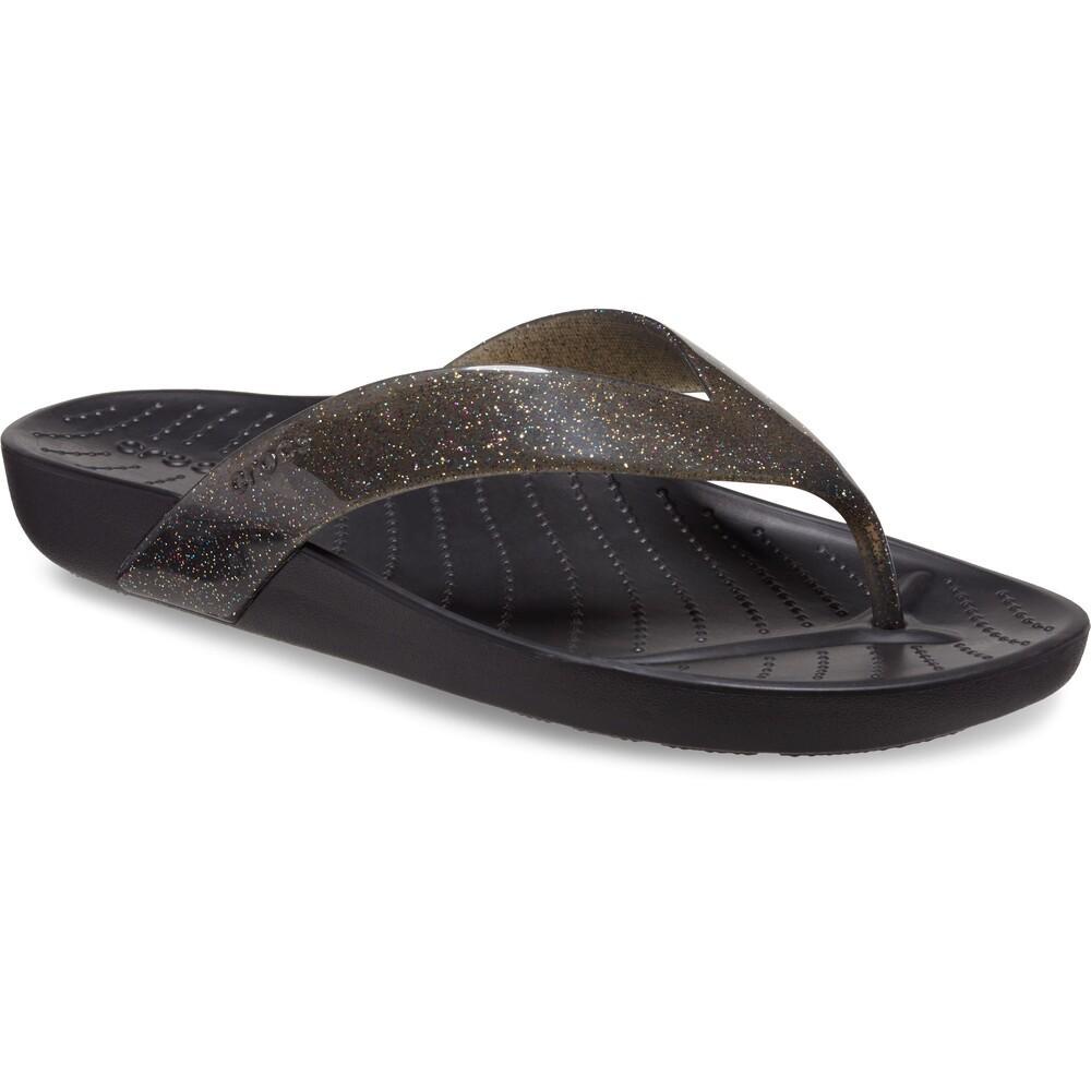 Chinelo crocs splash glitter flip black - 2