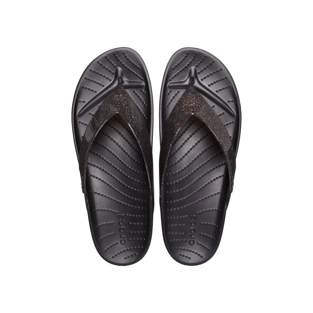 Chinelo crocs splash glitter flip black - 5
