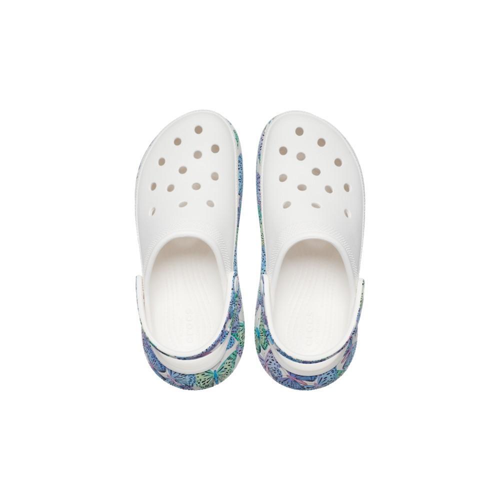 Sandália crocs classic crush butterfly clog white/multi - 5