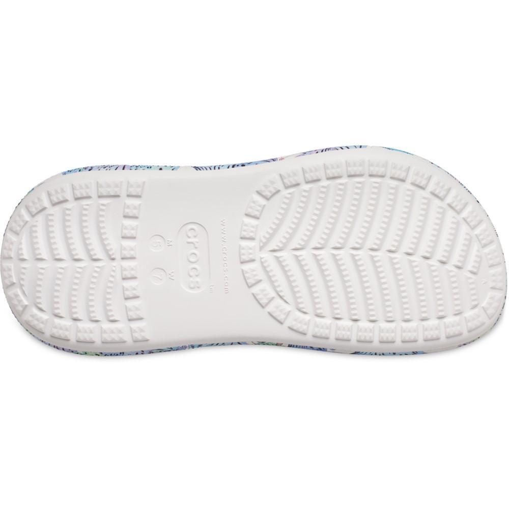 Sandália crocs classic crush butterfly clog white/multi - 7