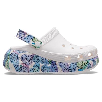 Sandália crocs classic crush butterfly clog white/multi