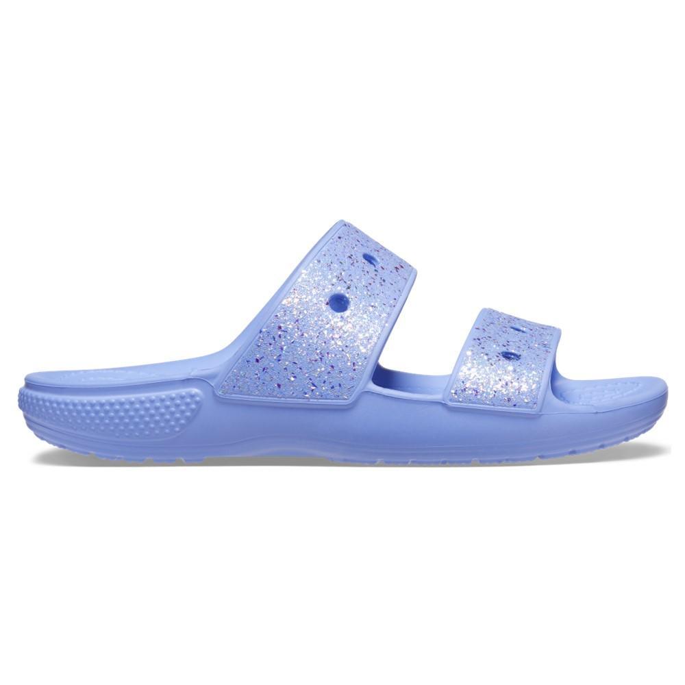 Sandália crocs classic glitter sandal k moon jelly - 1