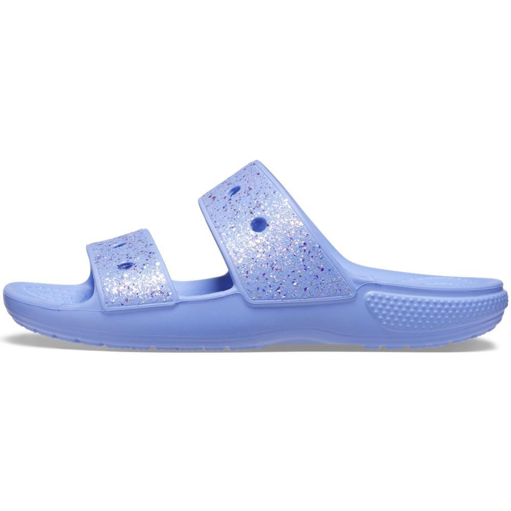 Sandália crocs classic glitter sandal k moon jelly - 2