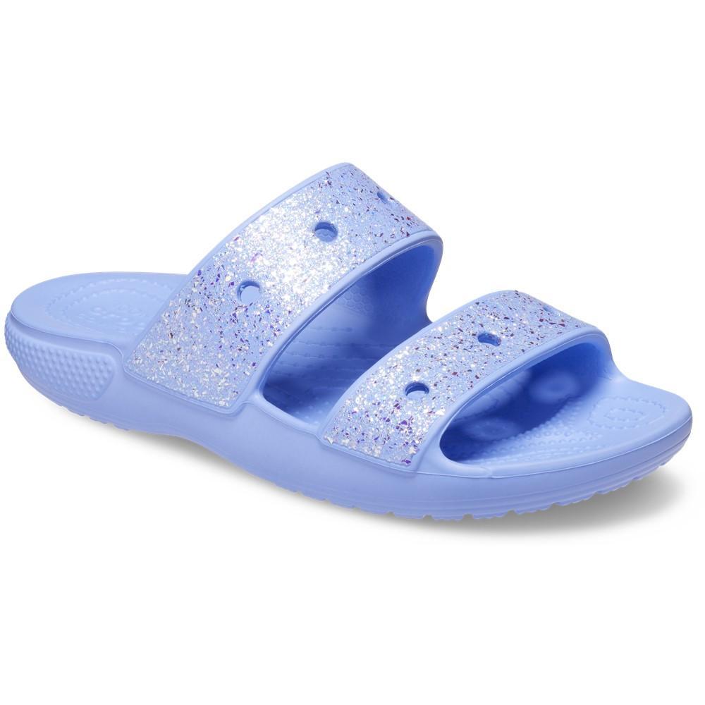 Sandália crocs classic glitter sandal k moon jelly - 4