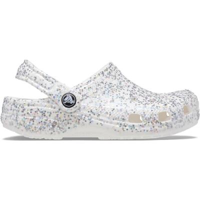 Sandália crocs classic starry glitter clog t  white