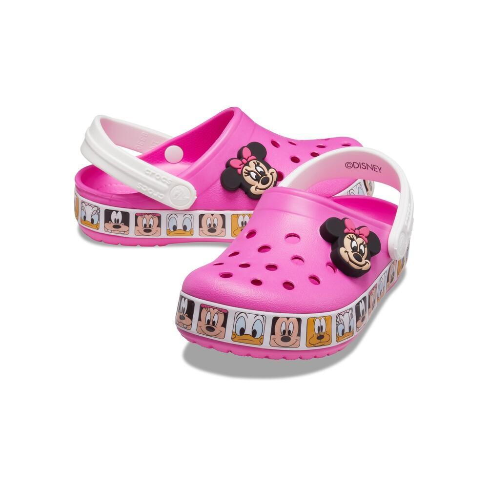 Sandália crocs fun lab minnie mouse band clog infanto juvenil electric pink - 4