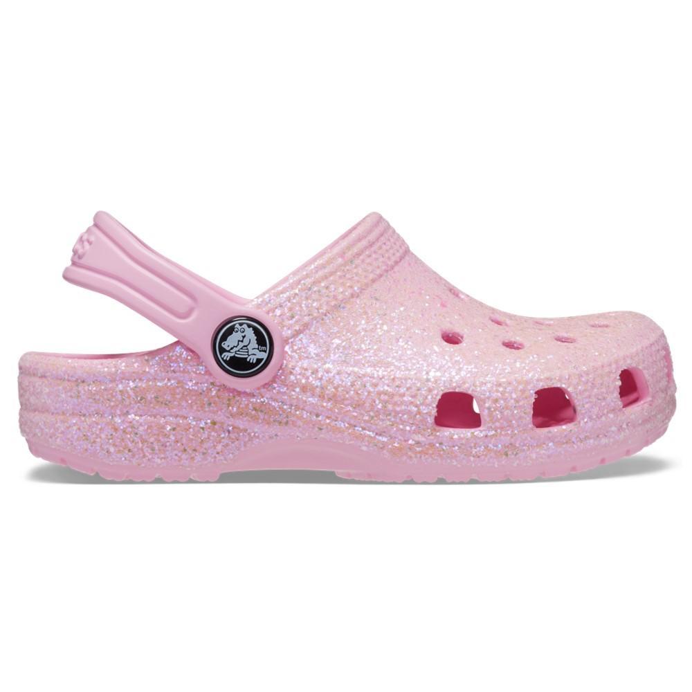 Sandália crocs classic clog glitter infantil flamingo - 1