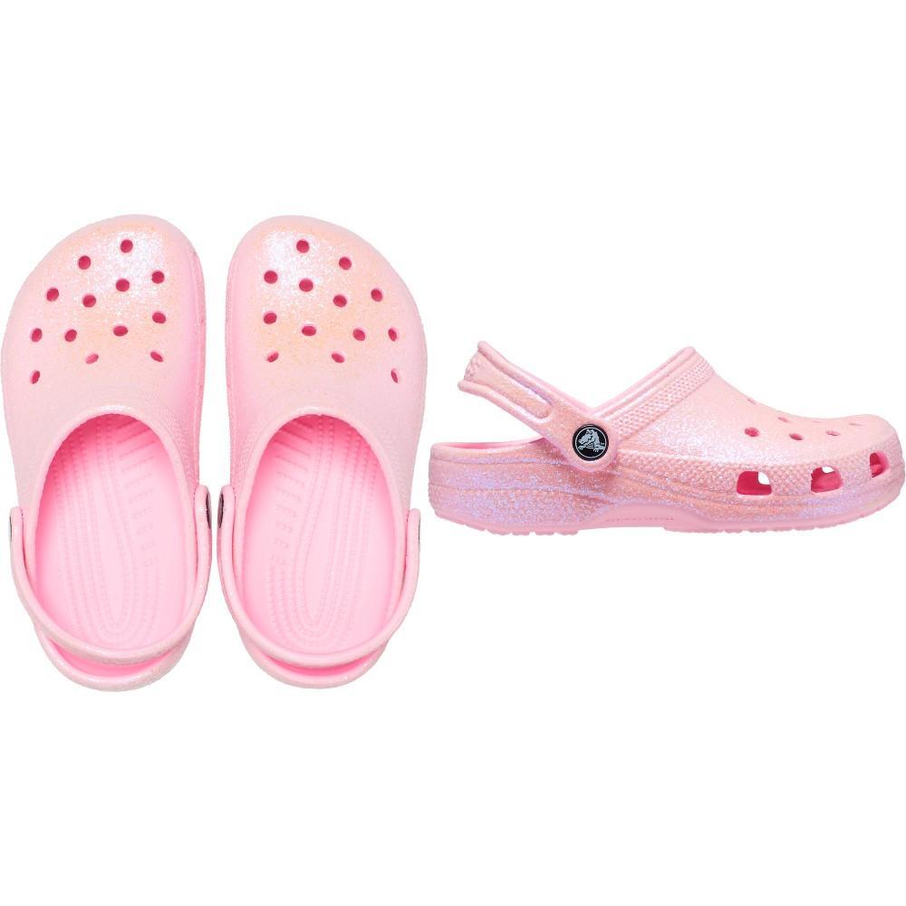 Sandália crocs classic clog glitter infantil flamingo - 6
