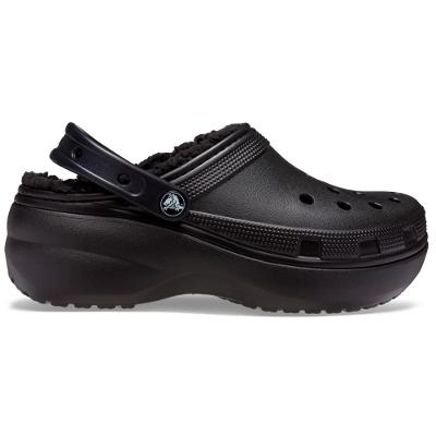 Sandália crocs classic plataform lined clog black